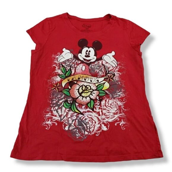 Disney Mickey Mouse Shirt Size XL Womens Distressed T-Shirt - Picture 1 of 6